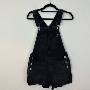 Old Navy Black Denim Overalls Shortalls Small NWT